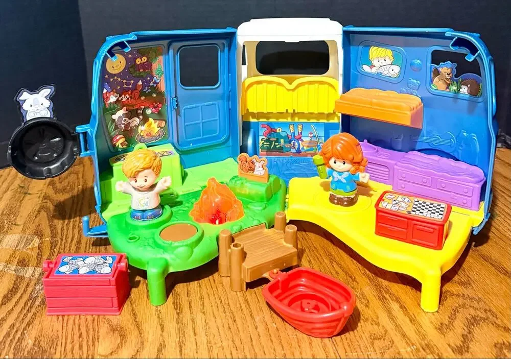 Fisher Price Little People Songs & Sounds Camper RV 2 kids boat cooler lights